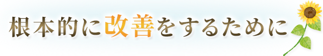 根本的に改善をするために