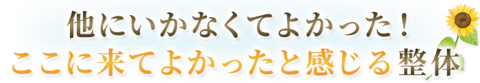 あなたの不安に寄り添える整体師として